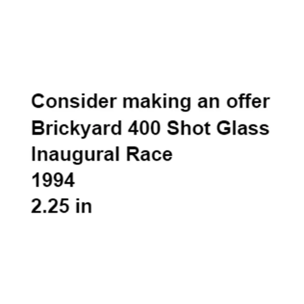 Vtg Brickyard 400 Black Shot Glass Inaugural Race 1994 Souvenir Barware Jigger